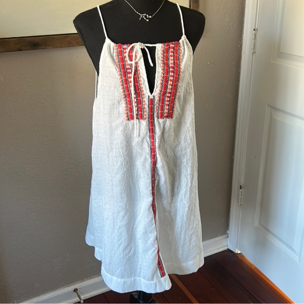 THML sundress size large new without tags. White with embroidered design